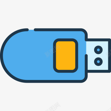 Pendrive68技术线性颜色图标图标