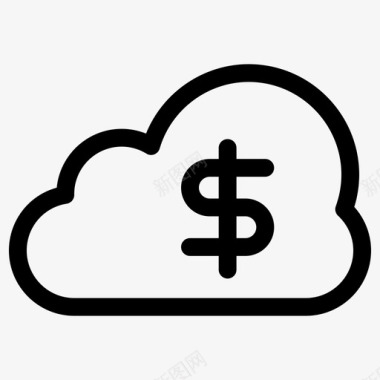 火焰美元图标云美元金钱图标图标