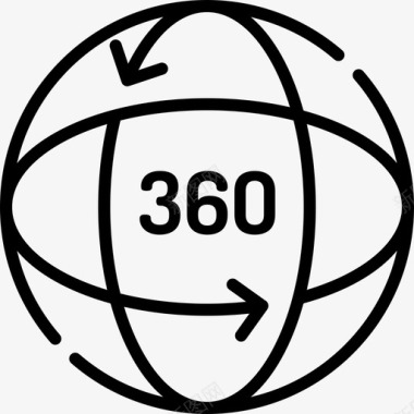 360全景360度技术60度线性图标图标