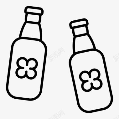 啤酒瓶啤酒瓶三叶草圣帕特里克图标图标