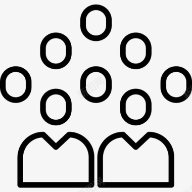 矢量艺术字4集团商业和管理4线性图标图标