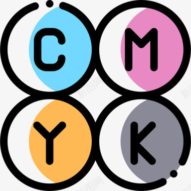 Cmyk印刷25漏色图标图标