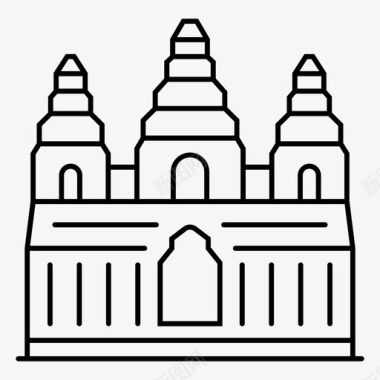 吴哥窟东盟大厦佛教寺庙图标图标