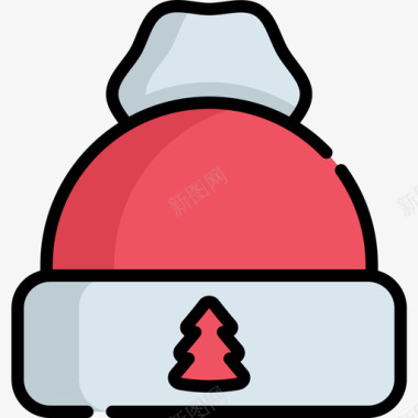 帽子圣诞119线性颜色图标图标