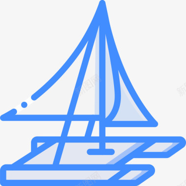 双体船探险运动17蓝色图标图标