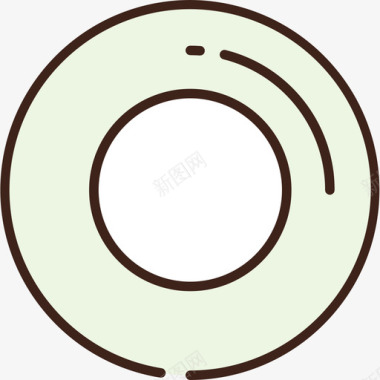 盘子餐厅63线性颜色图标图标