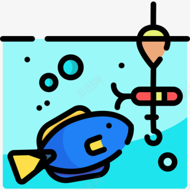 自由钓鱼自由时间10线性颜色图标图标