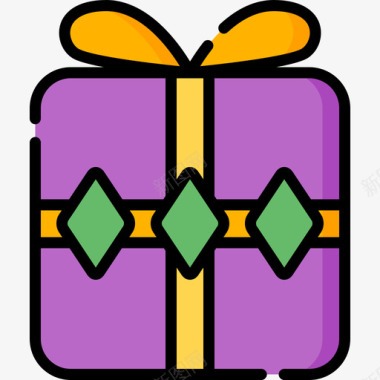 礼物狂欢节14线性颜色图标图标
