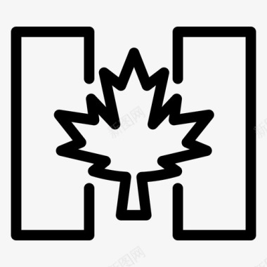 秋天旗帜秋天加拿大图标图标