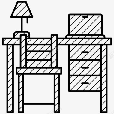 自由空间家具书桌家具图标图标