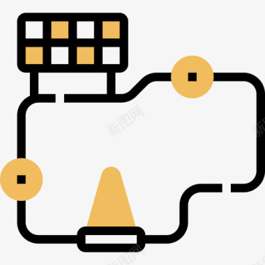 赛道赛车运动7黄色阴影图标图标