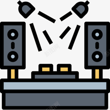 DJ嘻哈12线性颜色图标图标