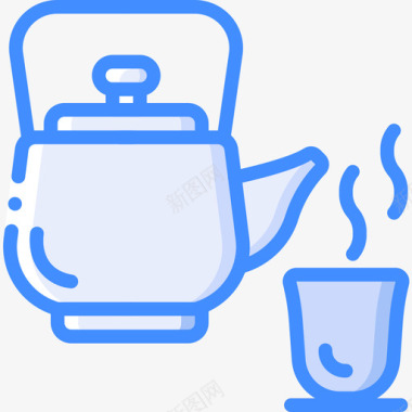 茶壶中国34蓝色图标图标