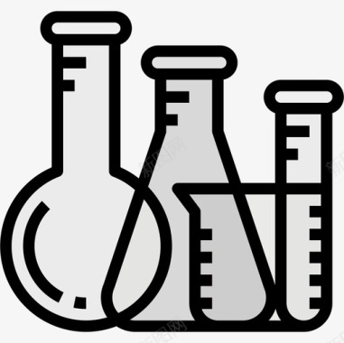 颜料颜色烧瓶科学91线性颜色图标图标