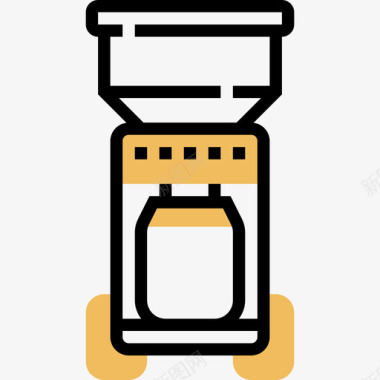 咖啡研磨机咖啡59黄影图标图标