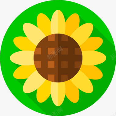 巴西标志向日葵巴西嘉年华10平坦图标图标