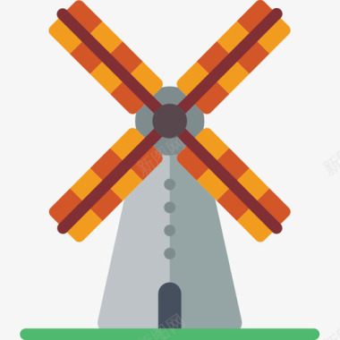 矢量风车风车发明3平板图标图标