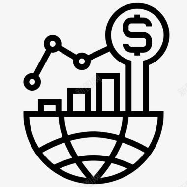 金融等距全球增长商业金融图标图标