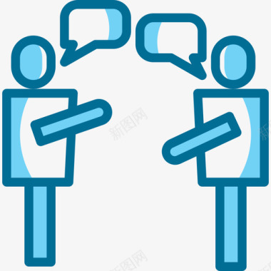 商务合作横幅会说话商务合作4蓝色图标图标