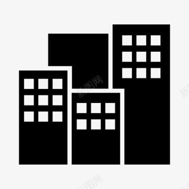 公司二维码公司建筑城市图标图标