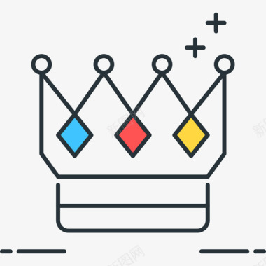 皇冠游戏5线性颜色图标图标