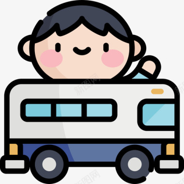 巴士旅游者3线颜色图标图标