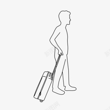 旅行行李带行李的人图标图标