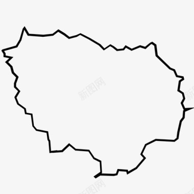 法国法兰西岛地图图标图标