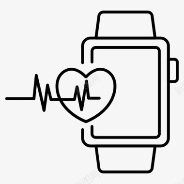 广告数字smartwatch健康跟踪心脏脉搏图标图标