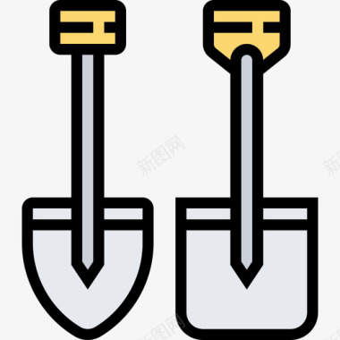 铁锹农耕46线颜色图标图标