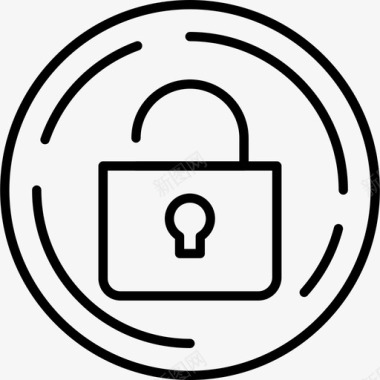 公共标识安全锁安全图标图标