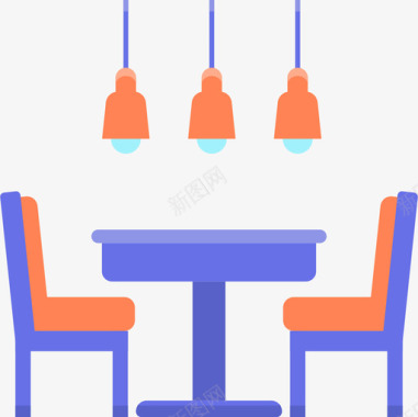 餐桌内部5平面图标图标