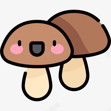 蘑菇香菇线形颜色图标图标