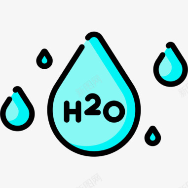 H2o化学25线性颜色图标图标