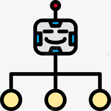 机器人易拉宝机器人android3线性颜色图标图标