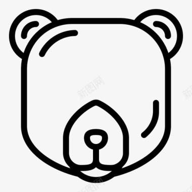 北极熊动物头图标图标