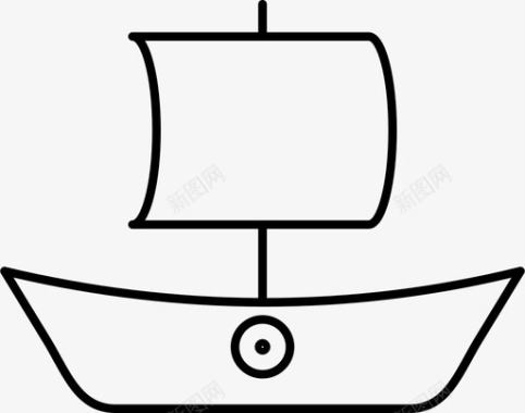 船帆旅行图标图标