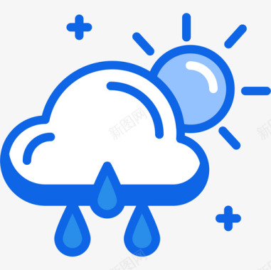 天气素材下雨天气204蓝色图标图标