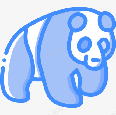 熊猫中国34蓝色图标图标