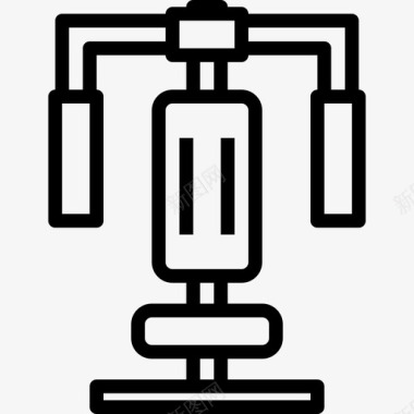 健身房设计胸部按压健身房33线性图标图标