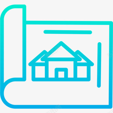 150蓝图房地产150梯度图标图标