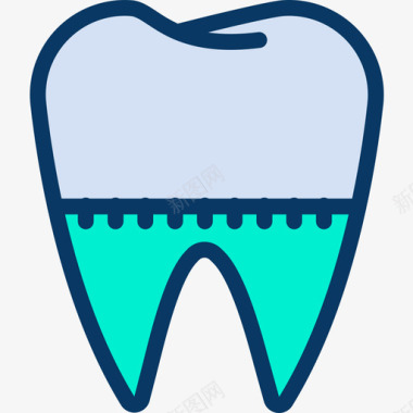 小牙齿牙冠牙齿17线形颜色图标图标