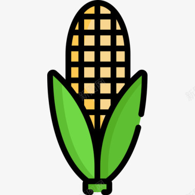 玉米营养5线性颜色图标图标