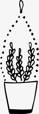 手绘花盆手绘手绘植物图标图标