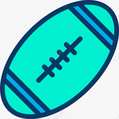 橄榄球橄榄球运动和游戏7线性颜色图标图标