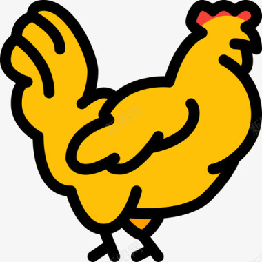 母鸡动物43线形颜色图标图标