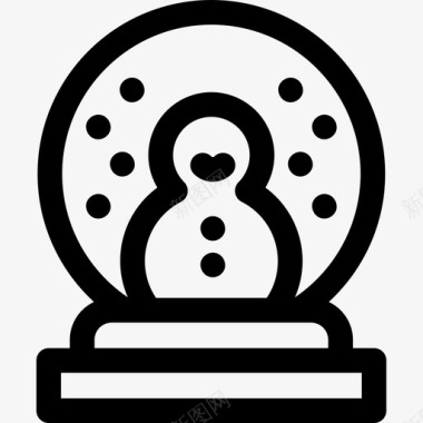 圣诞雪花树雪花地球仪圣诞133直线型图标图标