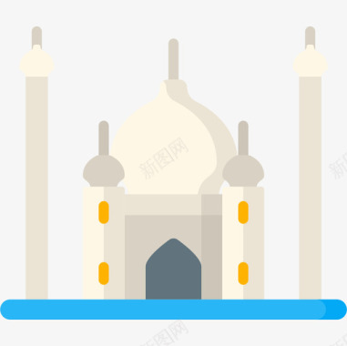 泰姬陵印度共和国日平房图标图标