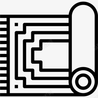 直线地毯家具110直线型图标图标