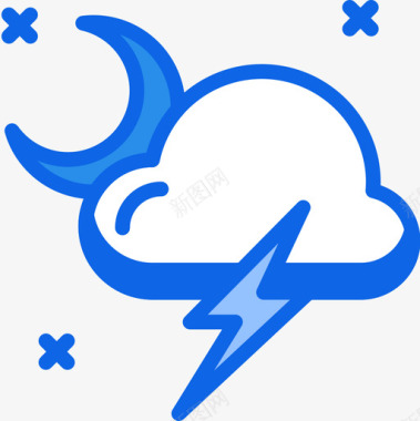 暴风雨天气204蓝色图标图标